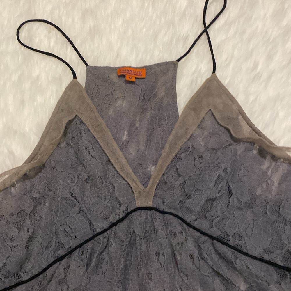 Chan Luu Blue Asymmetrical Ruffled Camisole - Picture 8 of 17